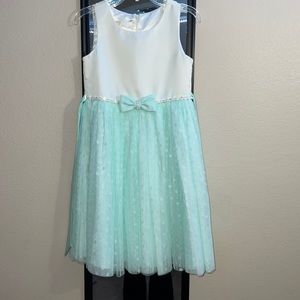 White and blue little girls dress